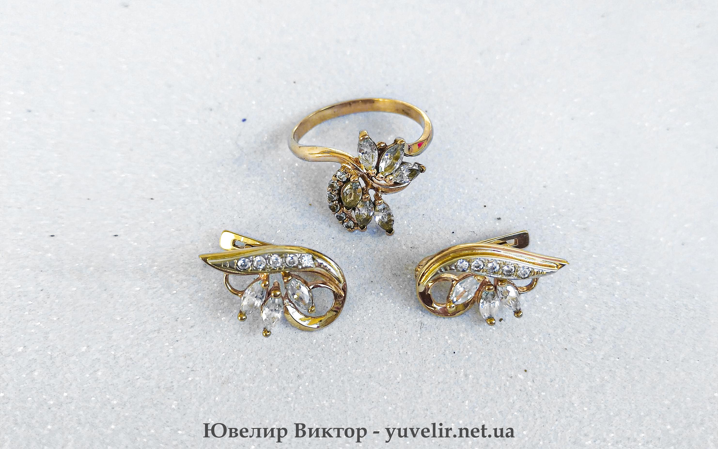 Купить Набор золотые кольцо и сережки